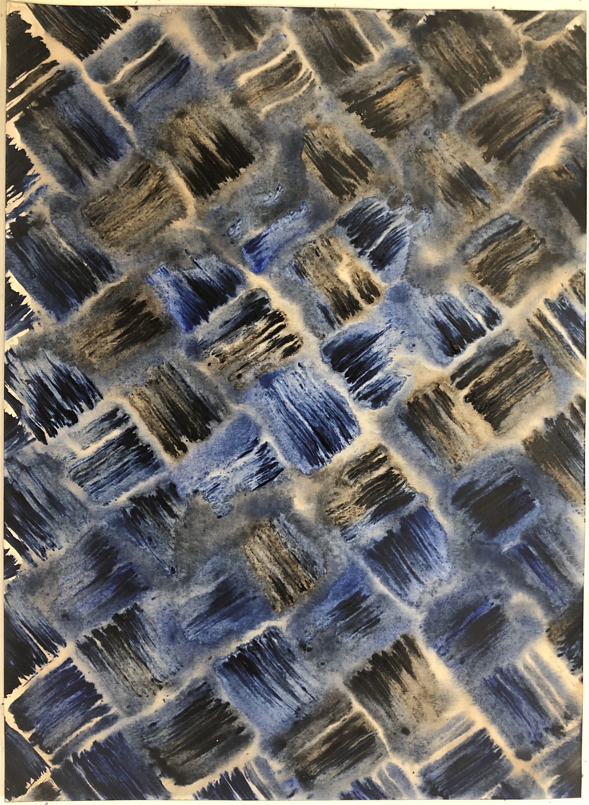 Diagonal Woven Pattern Painting Ultramarine Blue, 2021