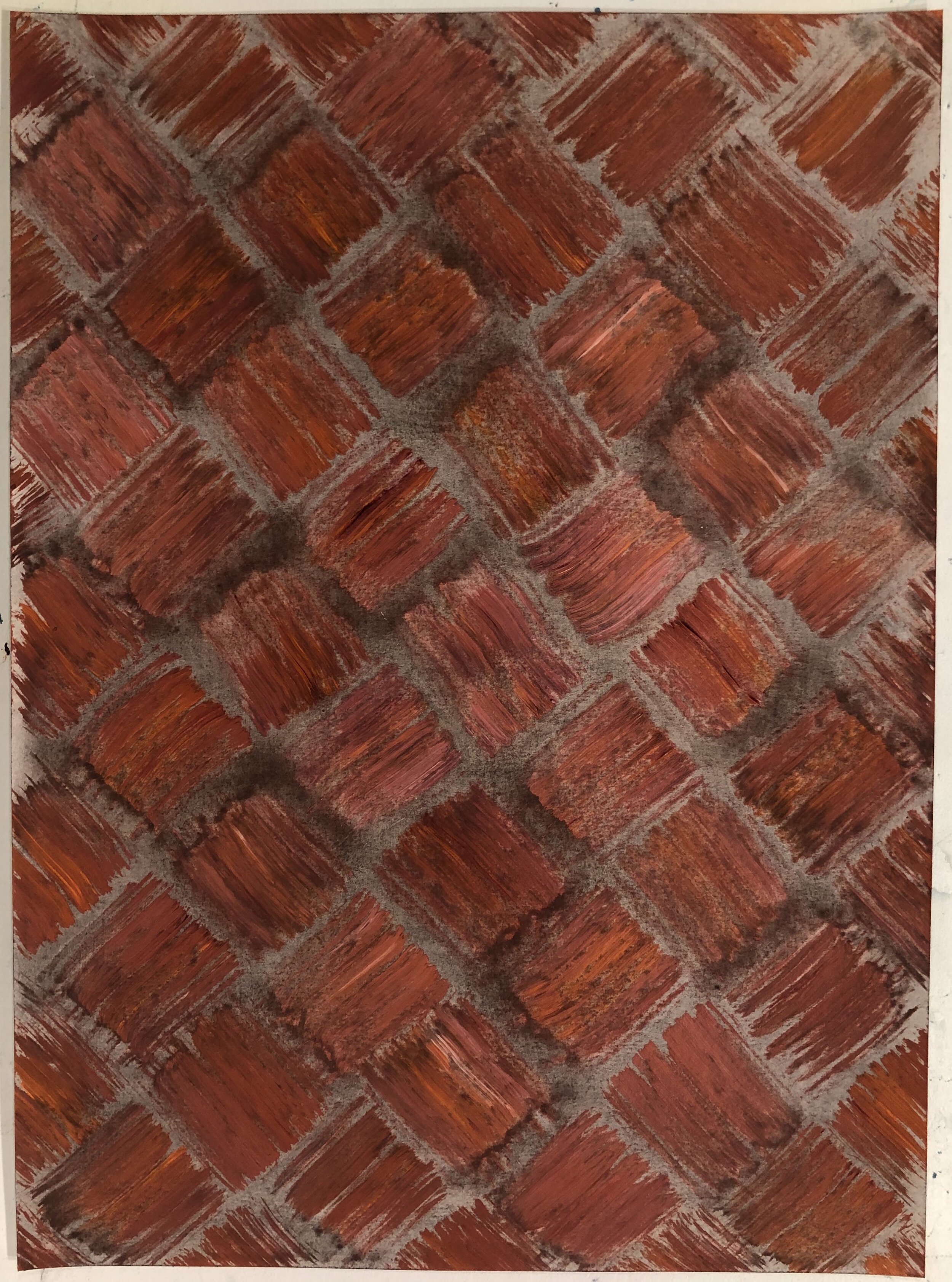 Diagonal Woven Pattern Rust, Brick, 2021