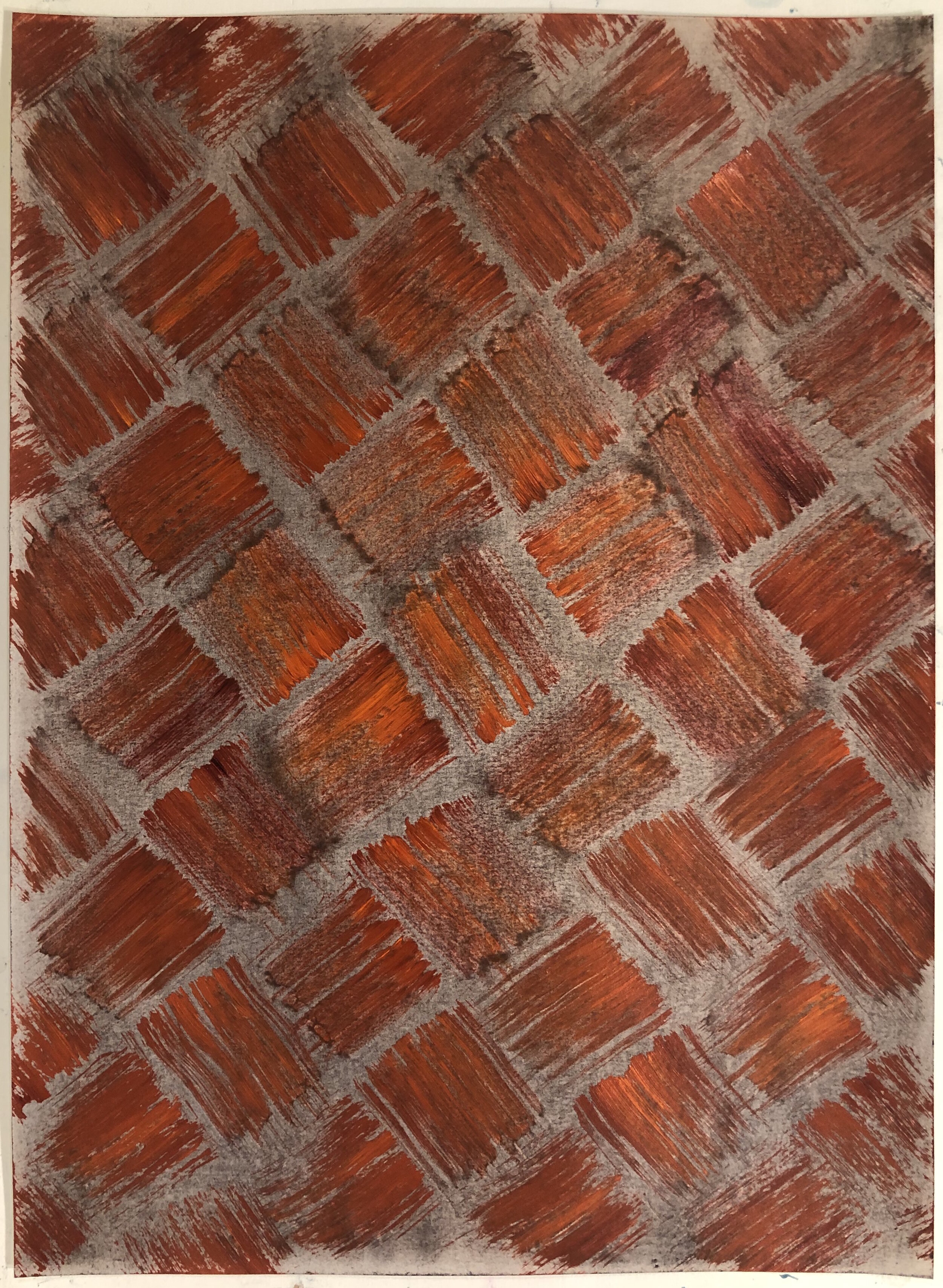 Diagonal Woven Pattern Brick, Rust 2, 2021