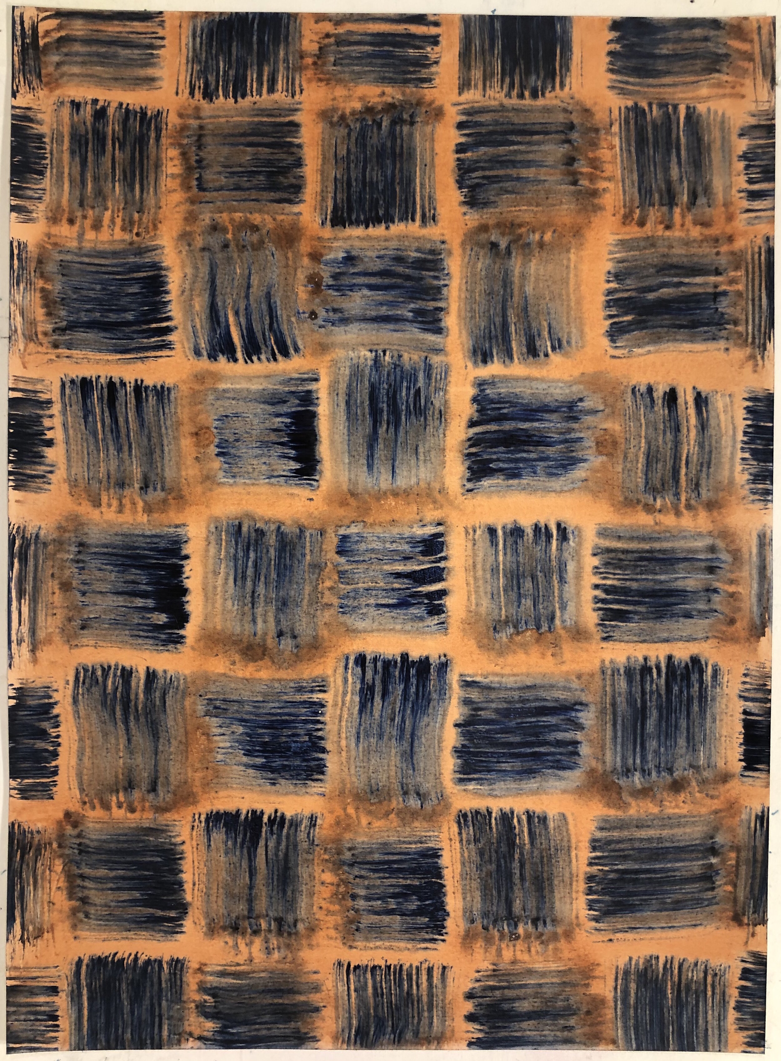 Woven Pattern Indigo, Orange, 2021