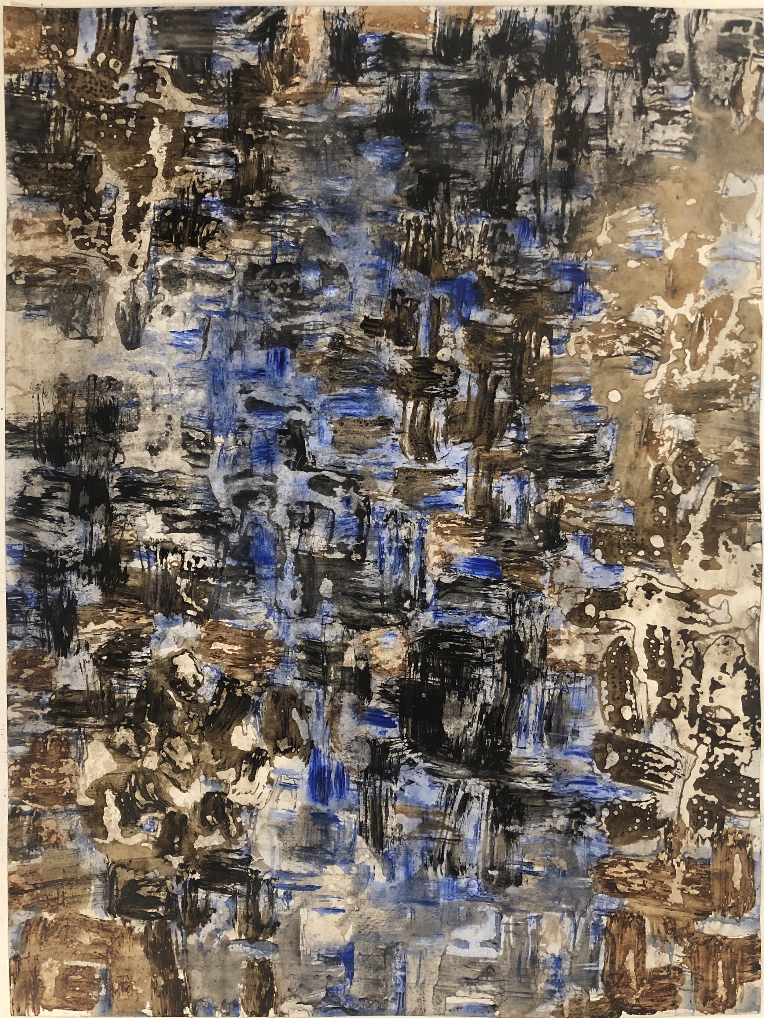 Abstract Brown Taupe Blue, 2021