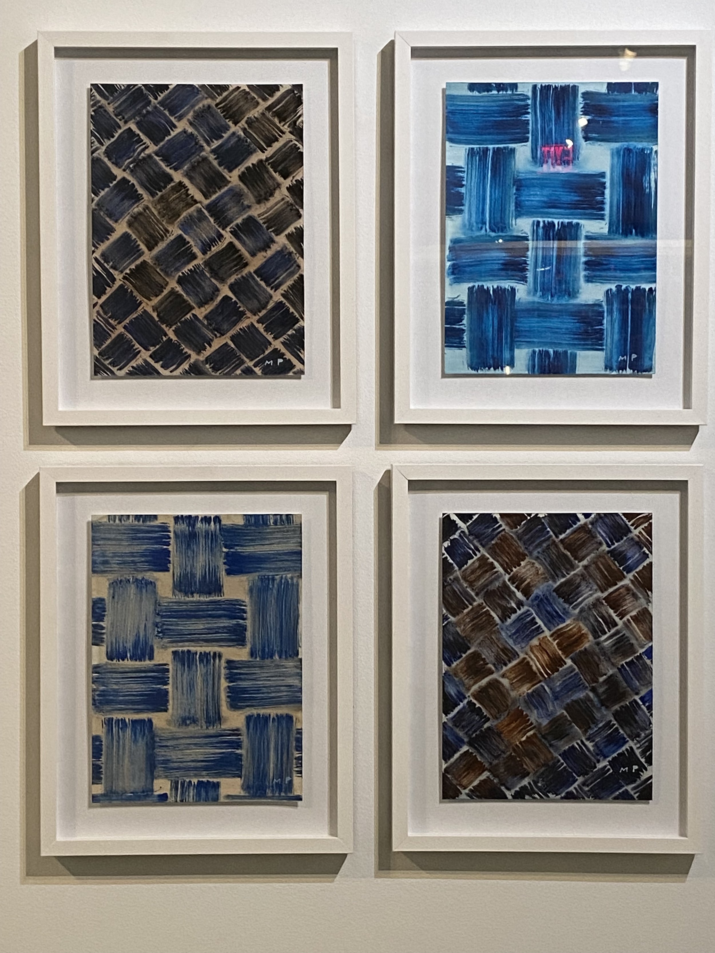 Four Works on Paper from the Woven Series.