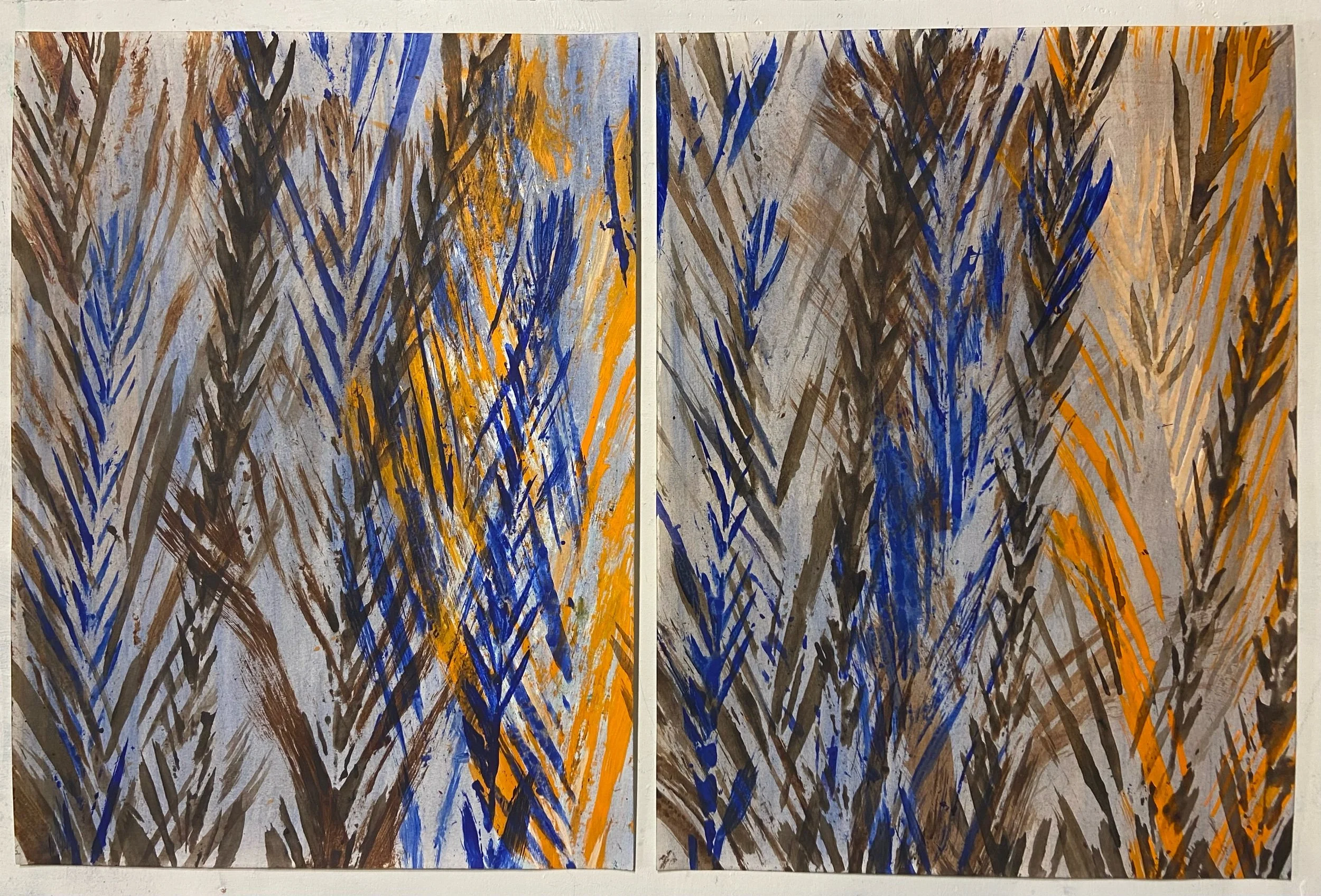Palm Fronds Diptych 2, 2025