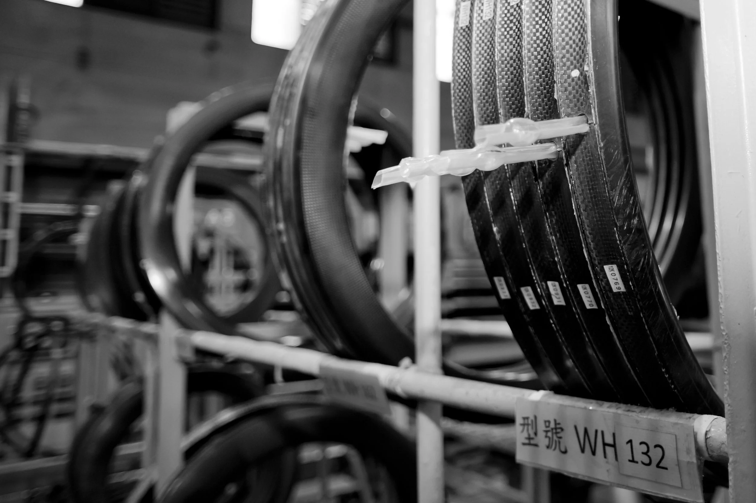 Carbon wheels fresh from the fire at the Equinox factory, Taiwan © Crankphoto