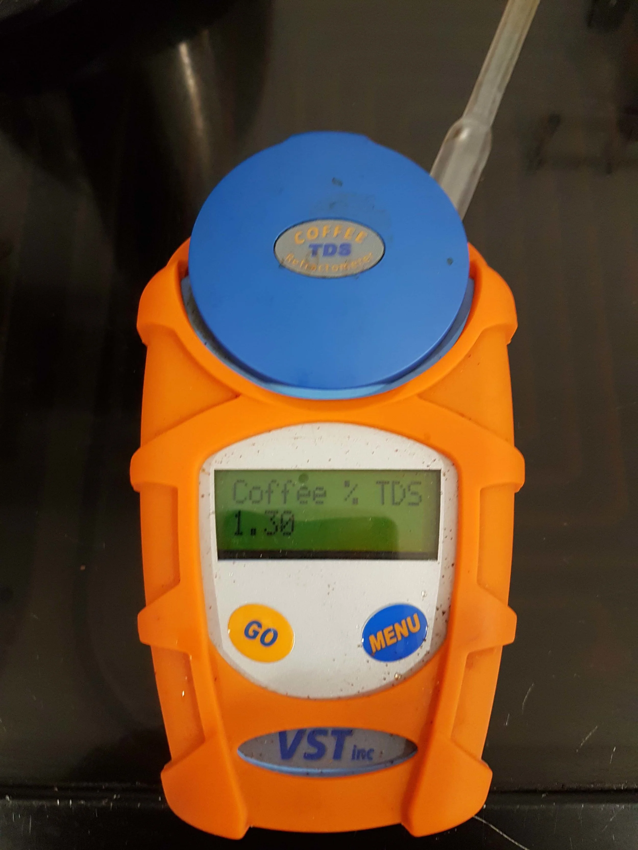 Refractometer, confirming to me that I am in the sweetspot, I try the coffee first and use this as a backup to confirm my feelings, not the other way around.