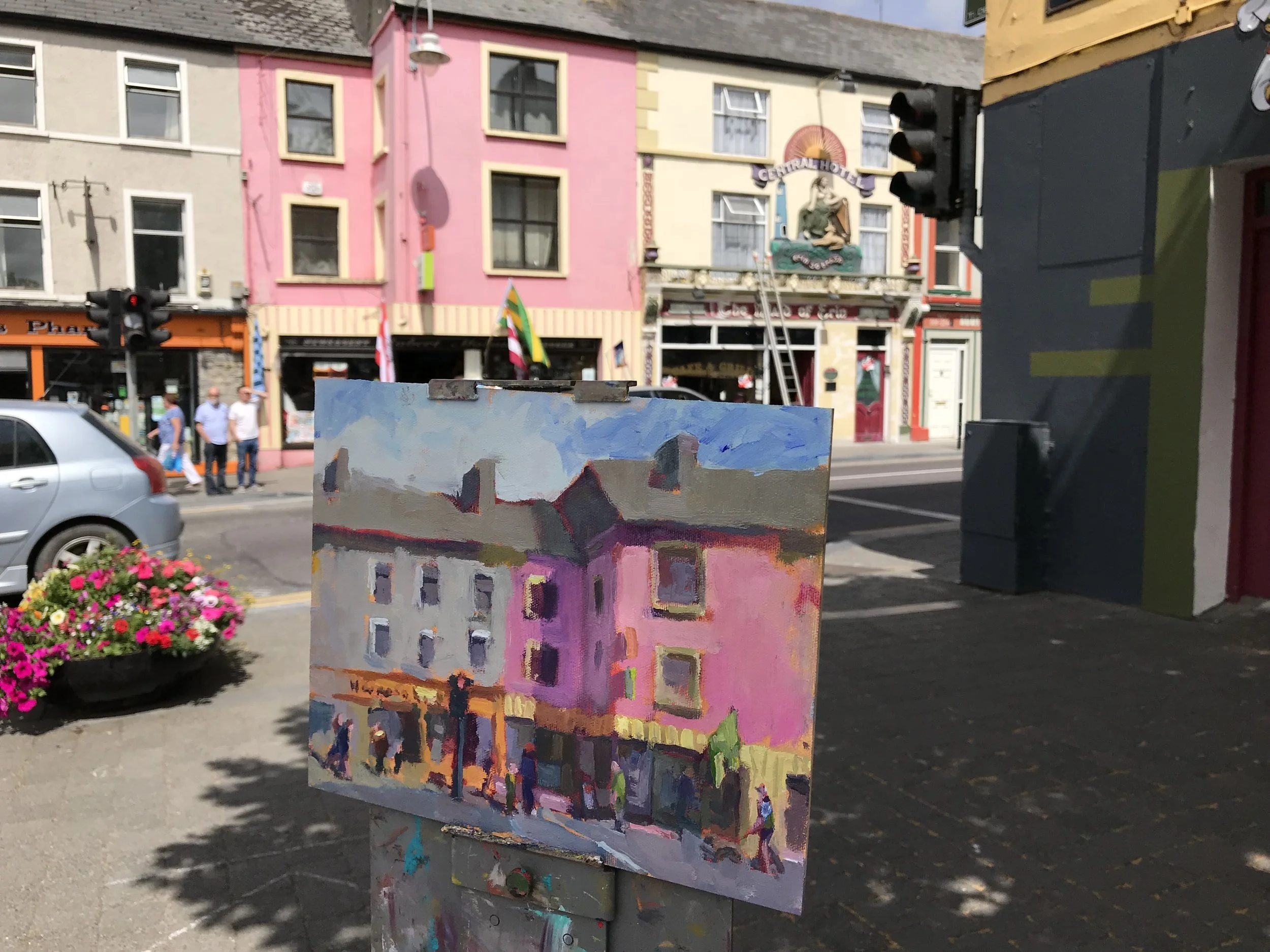 Painting on the streets of Listowel, Ireland.