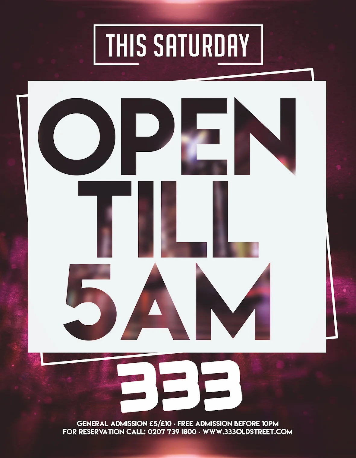 Saturday 1st June 5am finish!