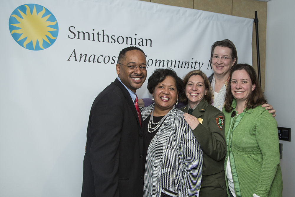  Dr. Rolando Herts had the pleasure of introducing Reena Evers to National Park Service representatives Maggie Tyler, Martha Raymond, and Kathleen Durcan, all of whom work with the National Heritage Areas Program. (Photo courtesy of Smithsonian Insti