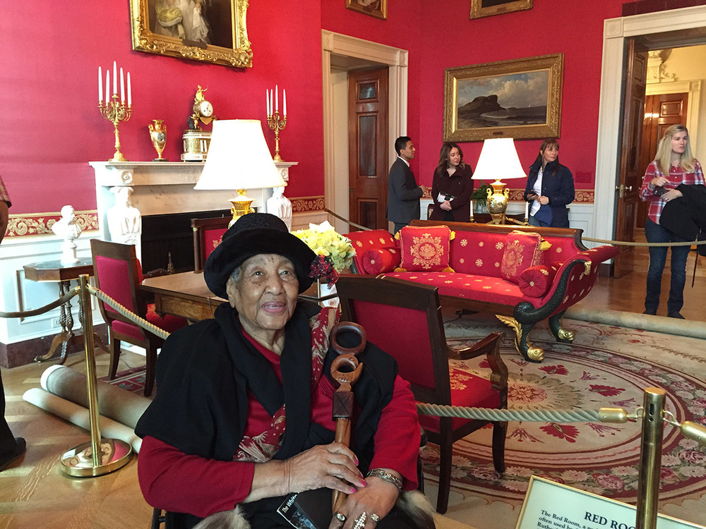 Annyce Campbell of Mound Bayou, whose portrait graces the cover of "Delta Jewels: In Search of My Grandmother's Wisdom," recently enjoyed a visit to the White House.