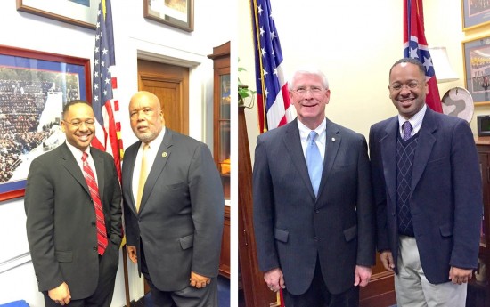 Dr. Rolando Herts (left), director of the Delta Center for Culture and Learning, recently met with Congressman Bennie Thompson and Senator Roger Wicker to discuss the Mississippi Delta National Heritage Area.