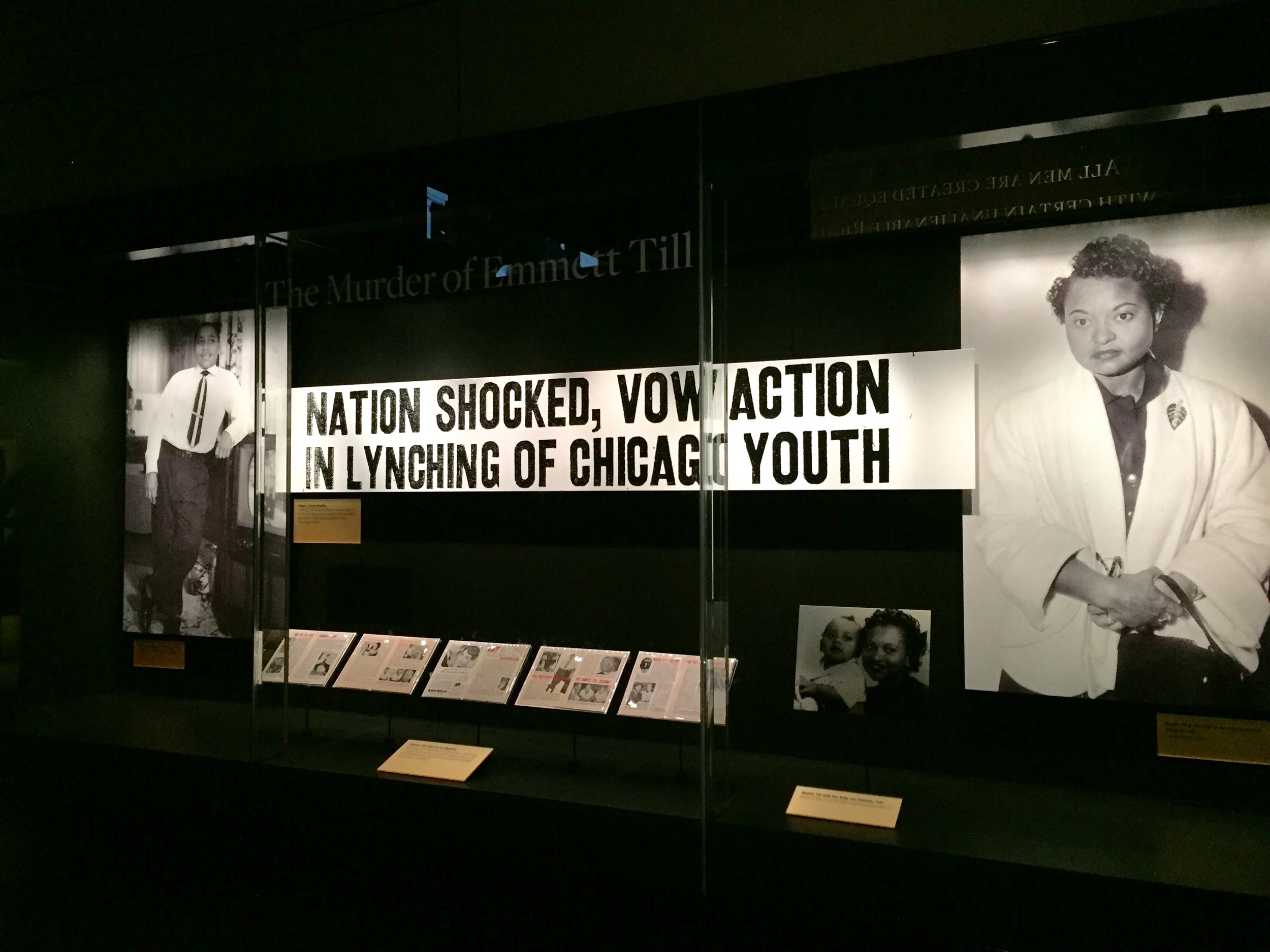  At the entrance to the Emmett Till exhibit at Smithsonian NMAAHC 