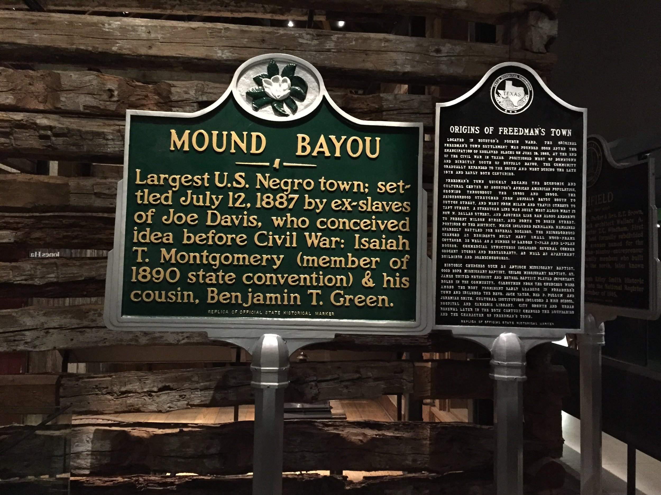  Smithsonian NMAAHC Historic Black Towns exhibit featuring Mound Bayou, MS  