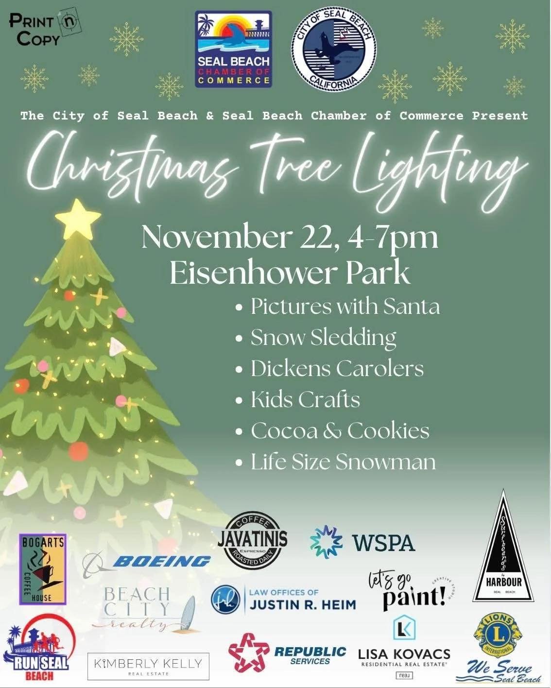 Today is the Seal Beach Christmas Tree Lighting 🎄 
Come get a warm hot chocolate on us 😉☕️