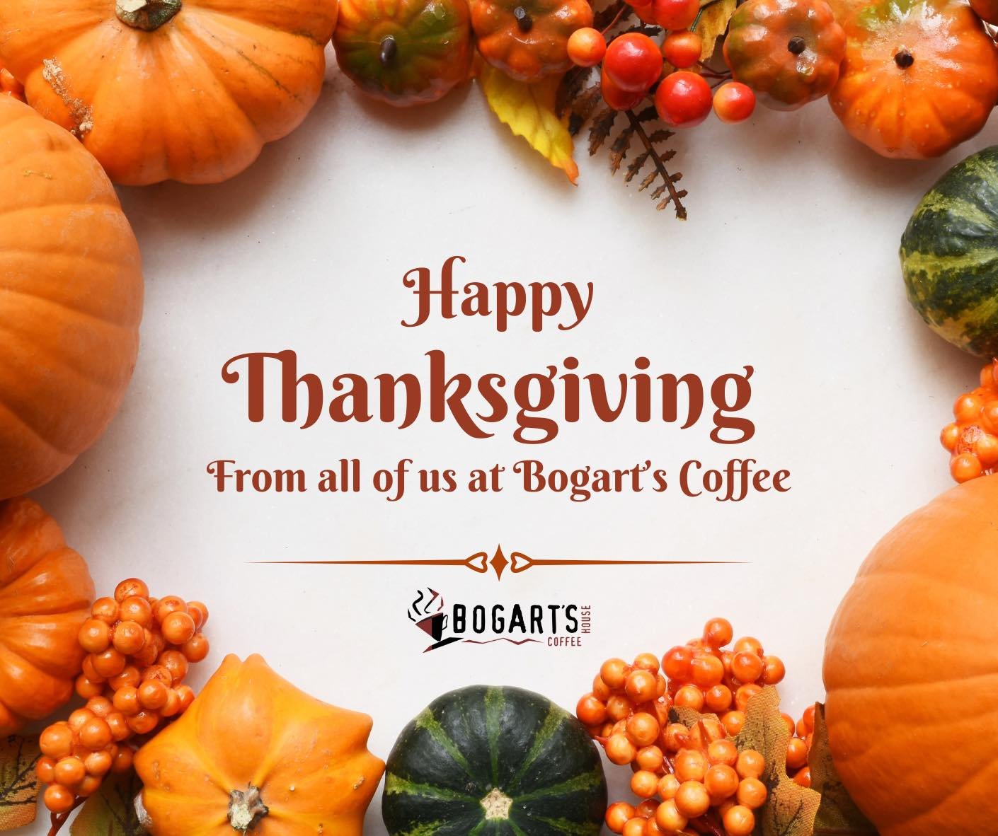 HAPPY THANKSGIVING 🦃💫
We&rsquo;re open until 2pm today! Come get your coffee fix before the feast ☺️☕