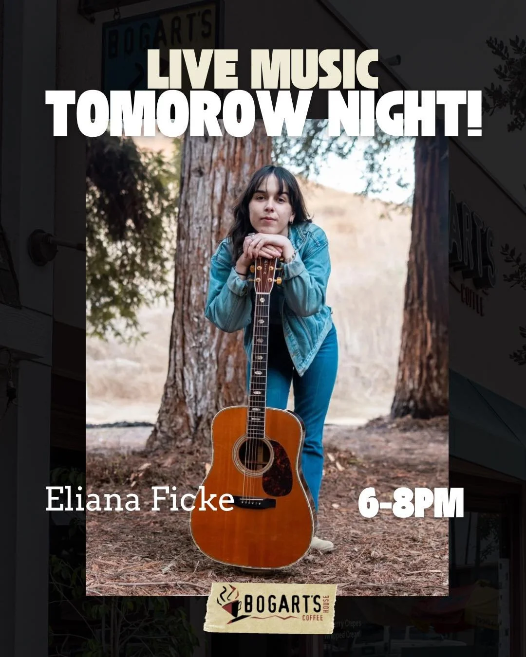 Prepare your Friday night for an evening with @elianaficke 💫🎶

Eliana is a singer/songwriter born and raised in Long Beach, California. She is currently studying in Nashville, Tennessee at Belmont University&rsquo;s renowned school of music where s