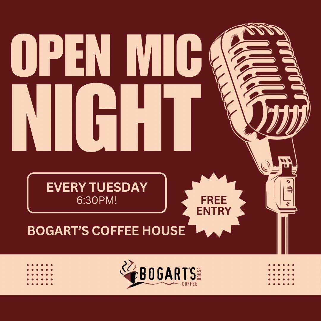 Tonight we have our Open Mic Night 🎙️
It starts at 6:30 we can&rsquo;t wait to see you 💫