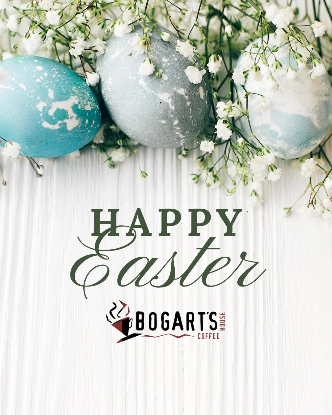 Happy Easter from Bogart&rsquo;s 🐣☕ 
Wishing you a day full of joy, coffee, and sweet moments!