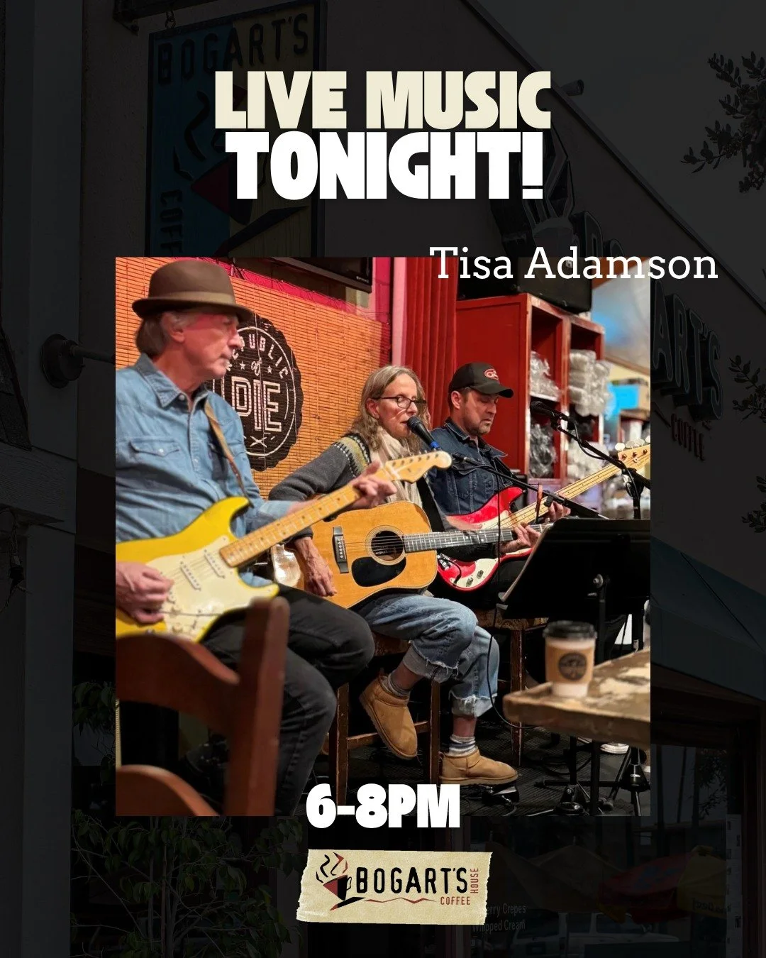 Grab a coffee and enjoy a beautiful show from Tisa Adamson 🎶☕

Tisa Adamson is a Southern California based singer-songwriter whose music pairs intimate Americana textures with gritty melody-driven songwriting.

A veteran of the SoCal music scene, sh
