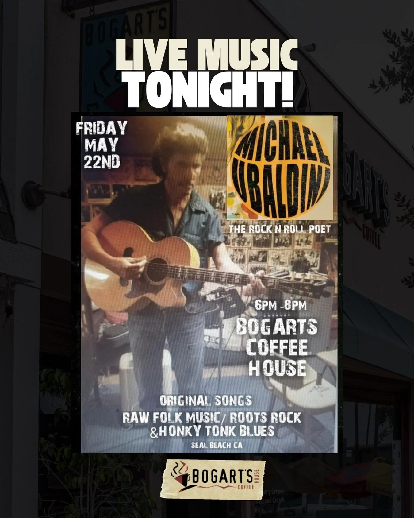 Tonight&rsquo;s musical guest is @michaelubaldini 🎸💫

Journalists &amp; fans call him &lsquo;The Rock n Roll Poet.&rsquo; He&rsquo;s an Outlaw folk &amp; rock n roll singer songwriter with a cause with songs of real life experience society, social 