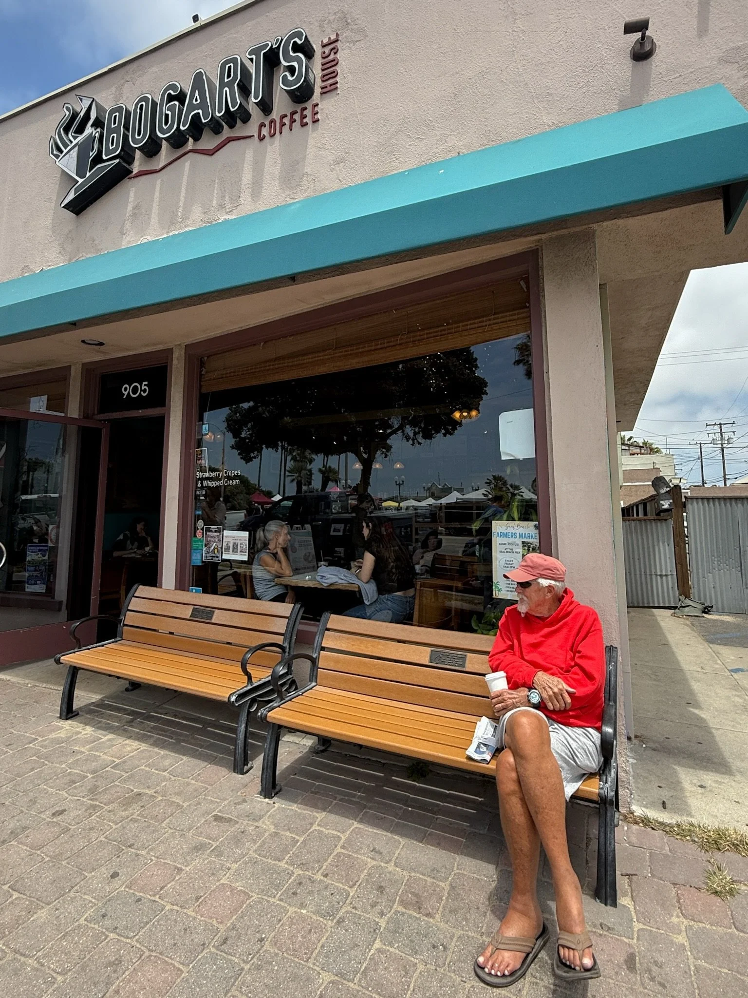 You meet the coolest people at Bogart&rsquo;s, like this gentleman who&rsquo;s been coming here for years and came up with a very clever way to carry his newspaper 🗞️🤭 Swipe to see it!