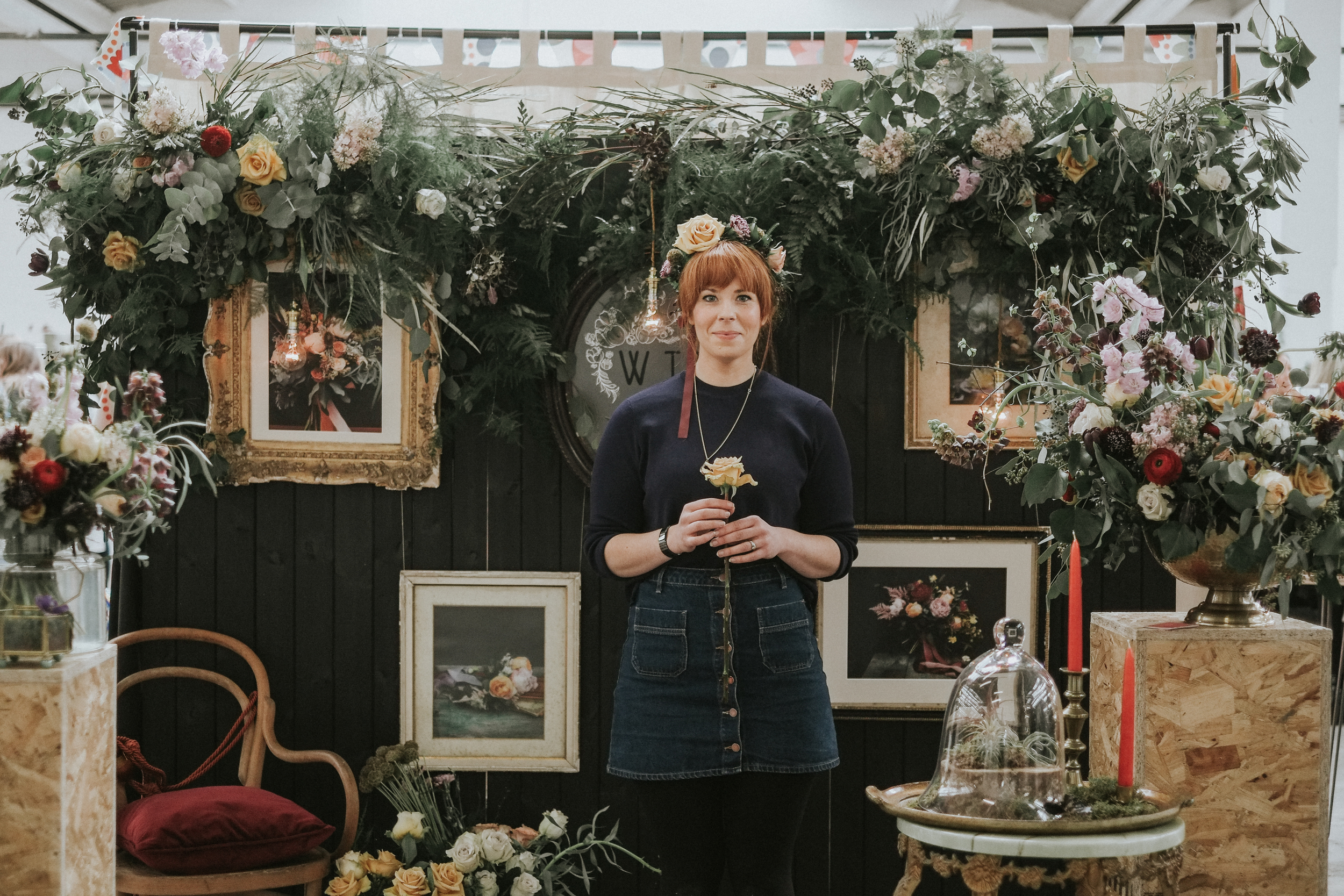  This is the wonderful and ever so beautiful Joey from  The Wild Fox . She helped me decorate my stand and adorned me with flowers. I fell completely in love with her earthy, ethereal floral design. It has such a sense of timelessness to it. 