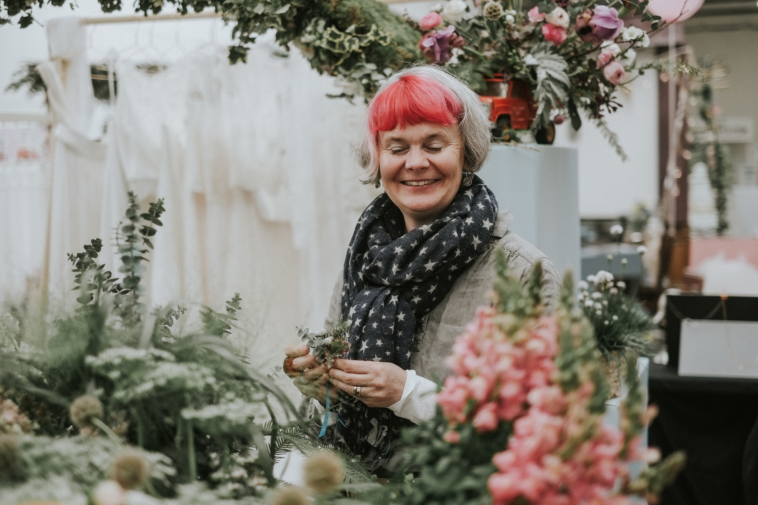  I found this magical lady in her natural habitat; the delightful Fiona of  Electric Daisy Flower Farm . 