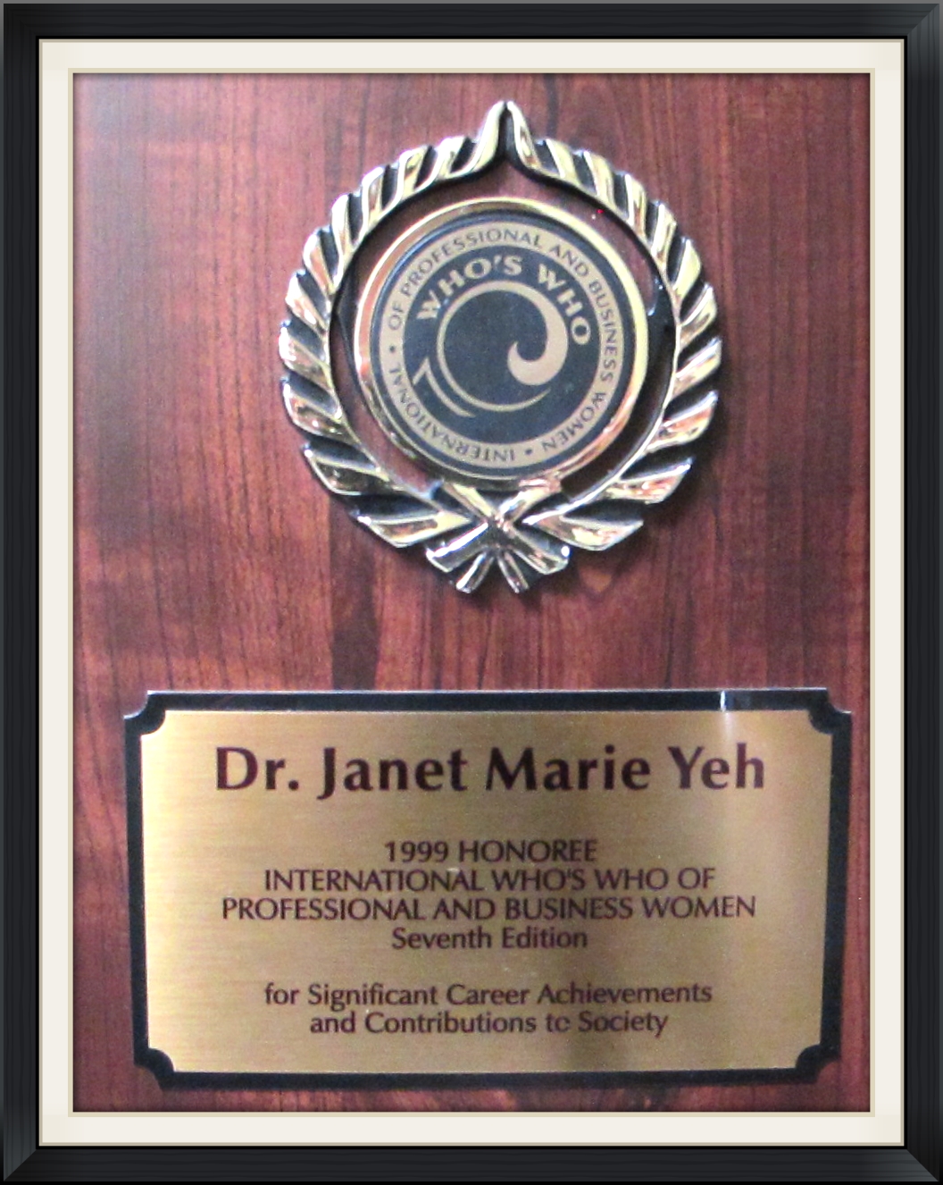International Who's Who of Professional and Business Dr. Yeh