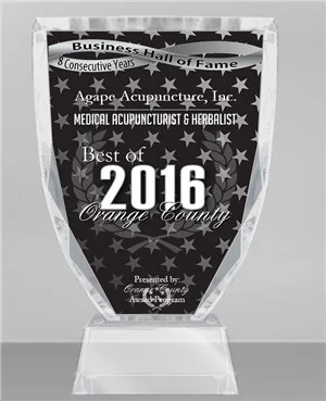 PRESS RELEASE SOUTH COAST CALIFORNIA |  FOR IMMEDIATE RELEASE  | NATURAL HEALTH ORANGE COUNTY - AGAPE ACUPUNCTURE, INC. RECEIVES BEST OF ORANGE COUNTY AWARD