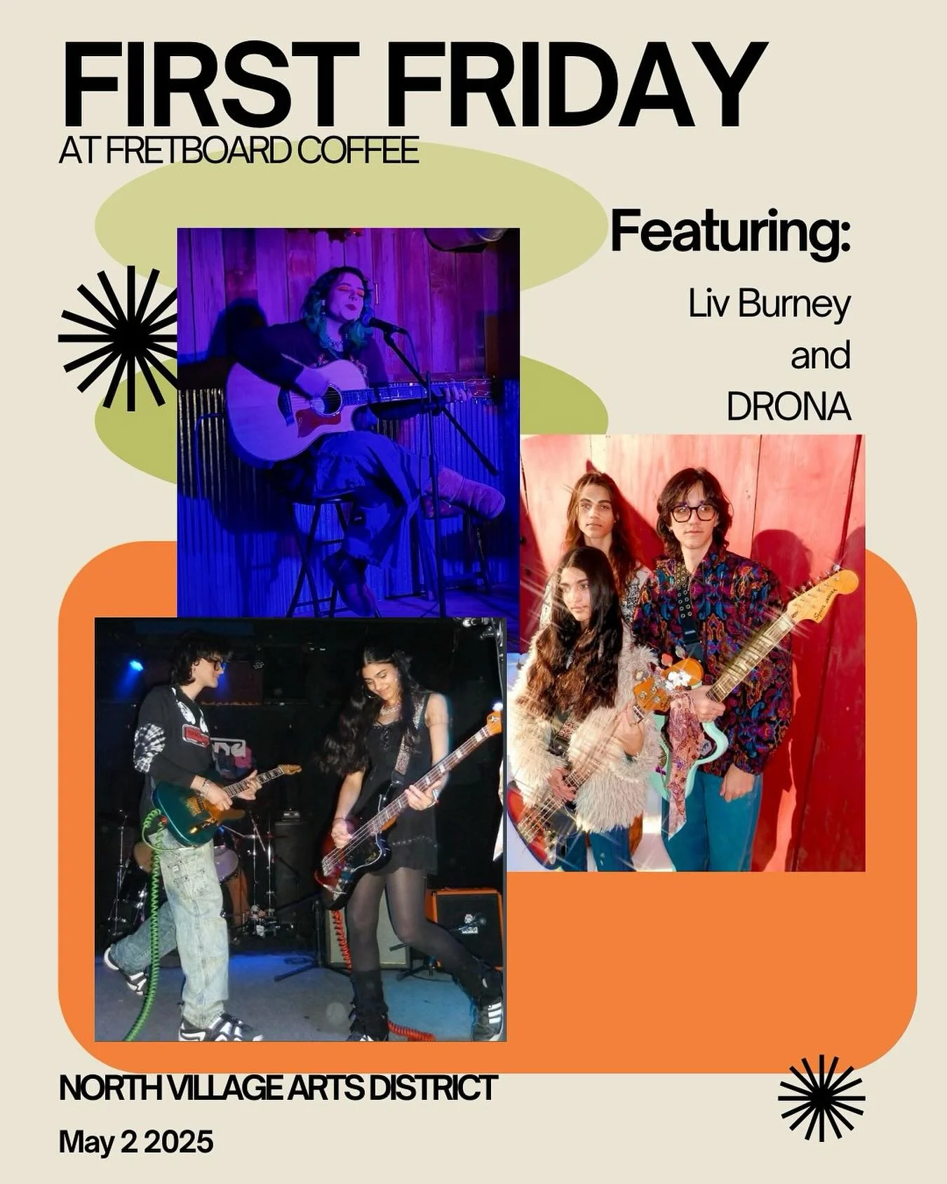 Tonight!!! Come enjoy some of our fave local artists @drona.the.band and @iitslivvi for a night of music, cocktails, art, and more!