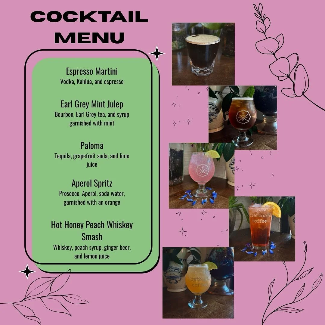 Happy First Friday! We have some super yummy cocktails for you this time around, as well as music from the talented @michaelblakeymo ! Come around for music, drinks, art, and more on this lovely friday evening! 6-9pm in the @northvillageartsdistrictc