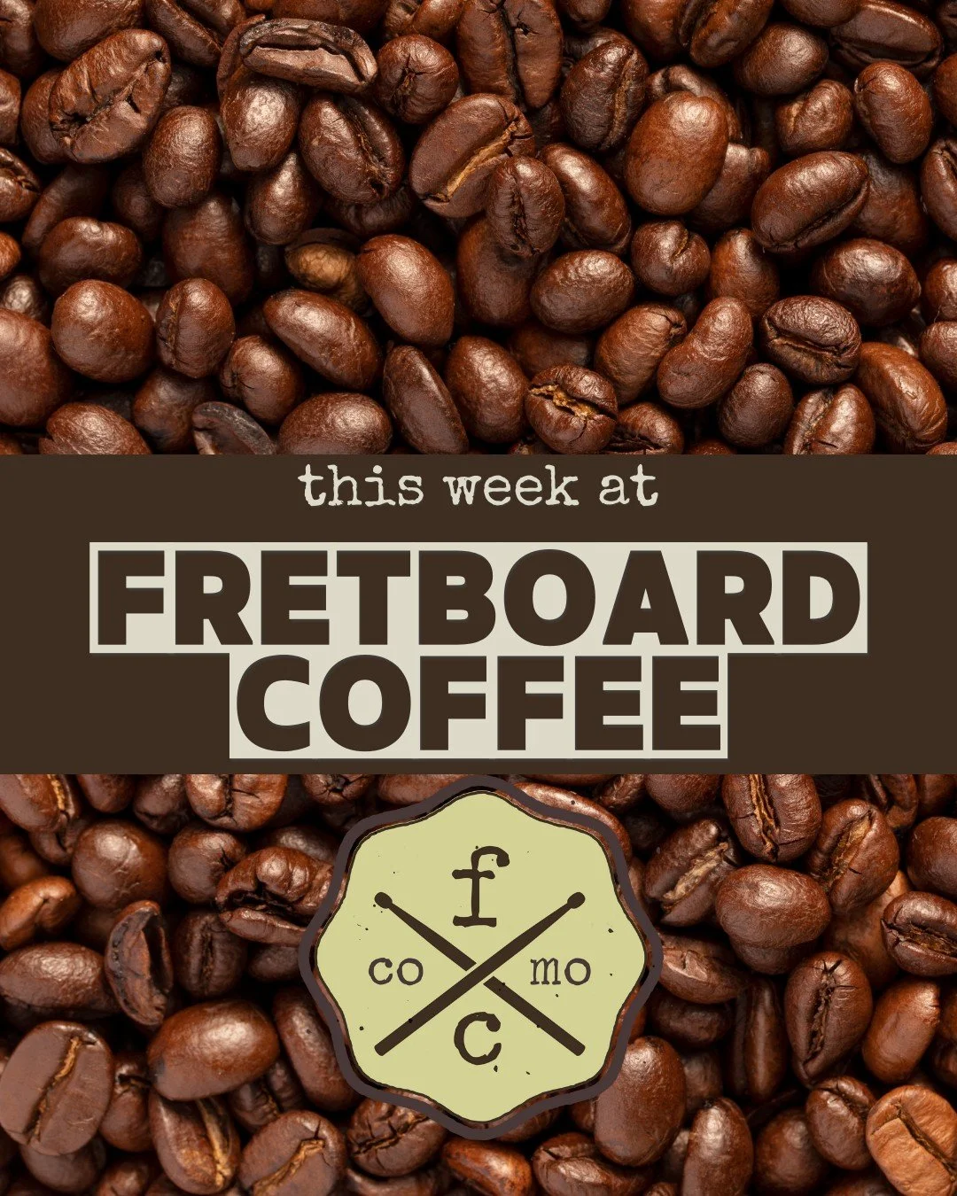 This week at Fretboard Coffee 

Friday Sicc Jams Fall Festival at Fretboard Coffee 6-9 pm

Come enjoy art and music from Hickman High Schools own @hickmansiccjams, enjoy coffee, Logboat Brewing Company company cans, and our own bespoke cocktails!

Sa