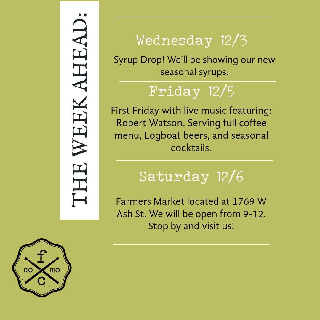 A big week is brewing at Fretboard Coffee! Mark your calendars and stay tuned for everything we have going on.