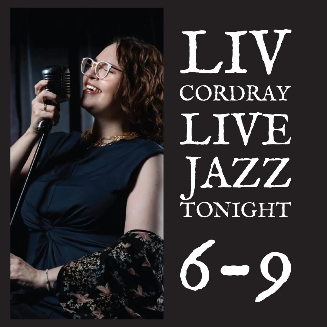 Tonight is Swinging Holiday Songs with Liv Cordray! 

Come warm up while you wait on your carriage ride and enjoy some cozy jazz!