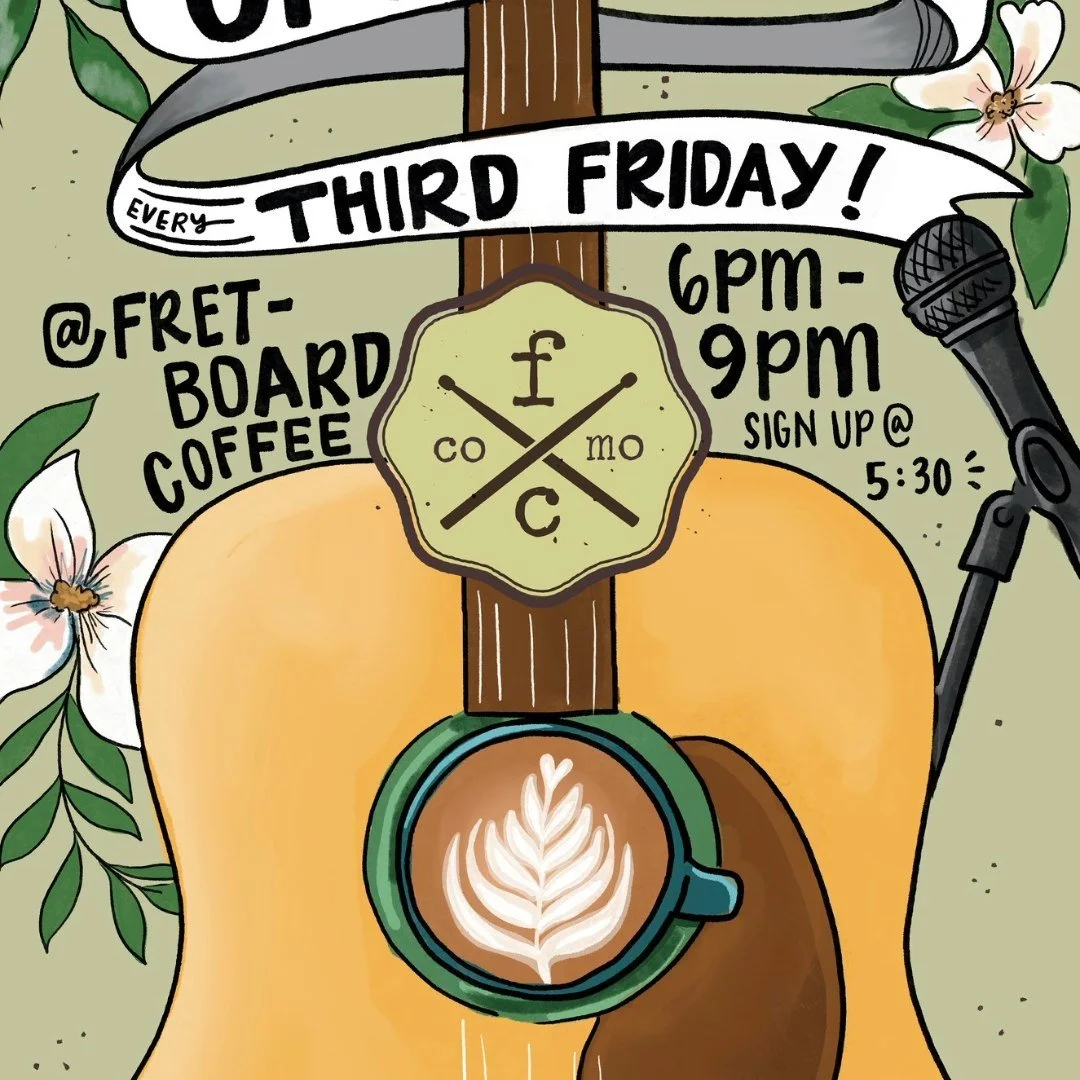 Open Mic Night next Friday. Come stop by for some live music, coffee, and local Logbat beers!