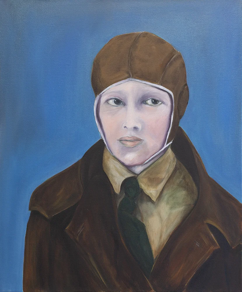  Amelia with a Tie,  2018 ,  oil on canvas, 20x24in 