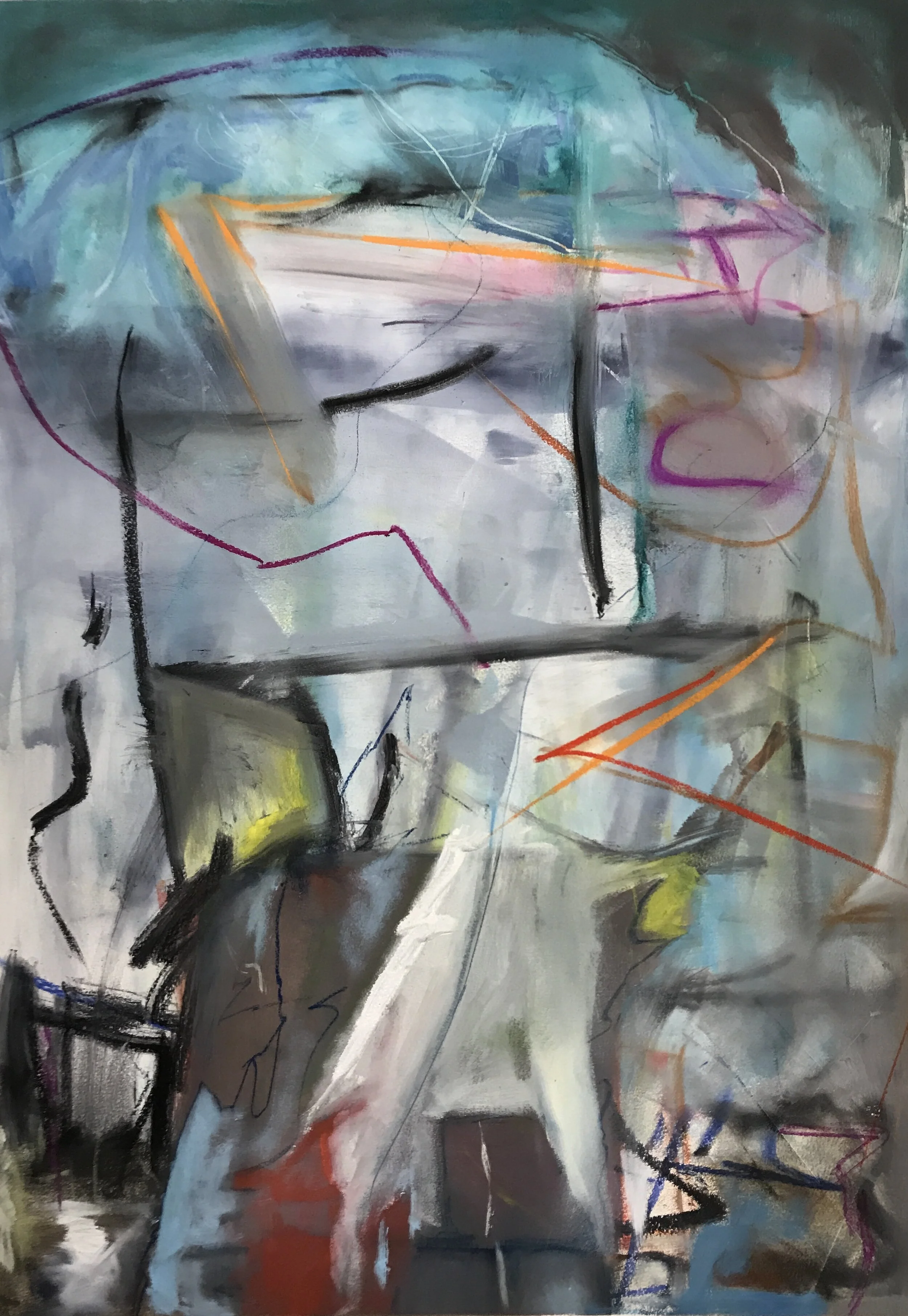   Wave , 2019 oil on paper, 22x30in 