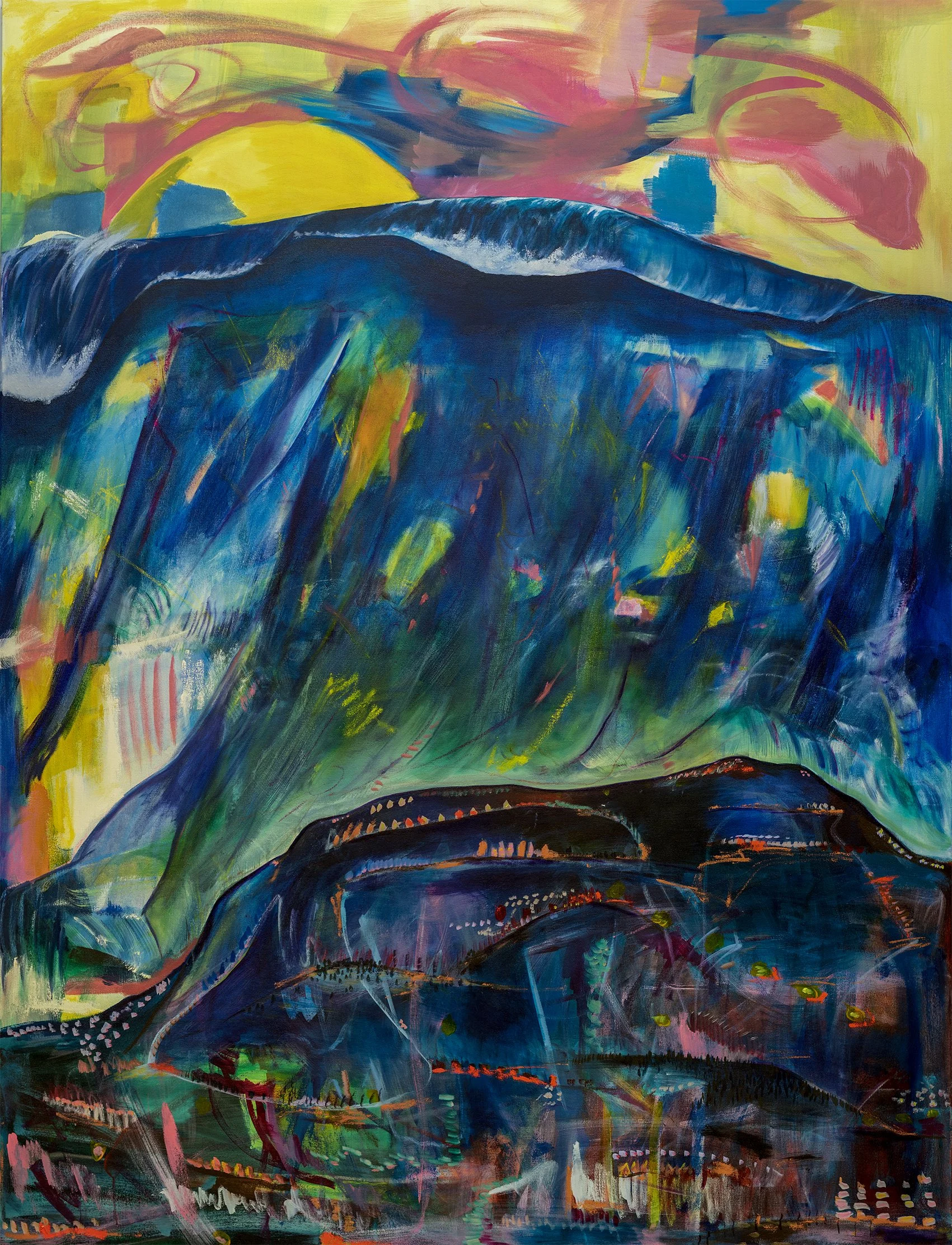   Standing Wave , 2022, acrylic, oil on canvas, 54x72in 