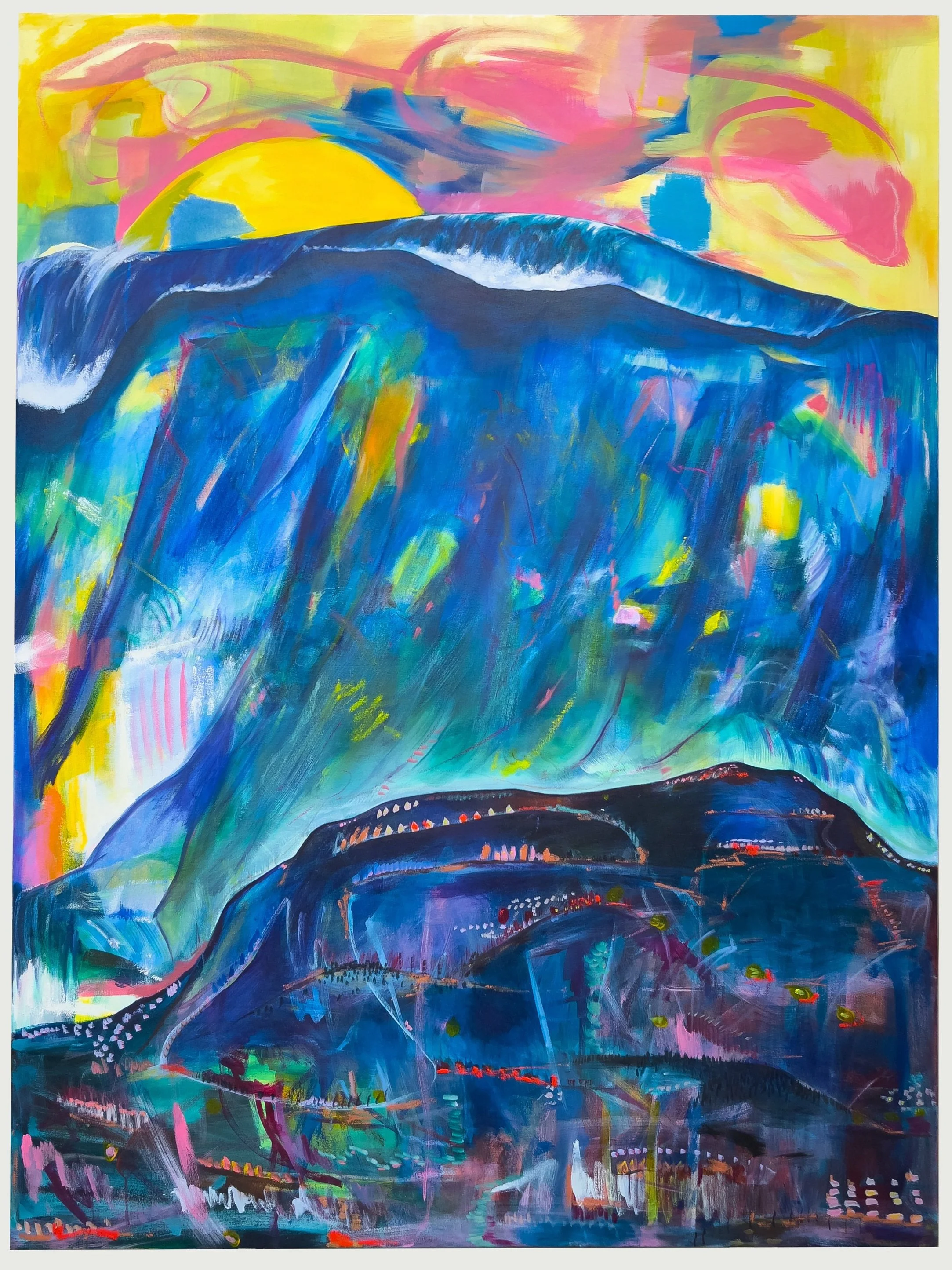  Standing Wave, 2022, acrylic, oil on canvas, 54x72in 