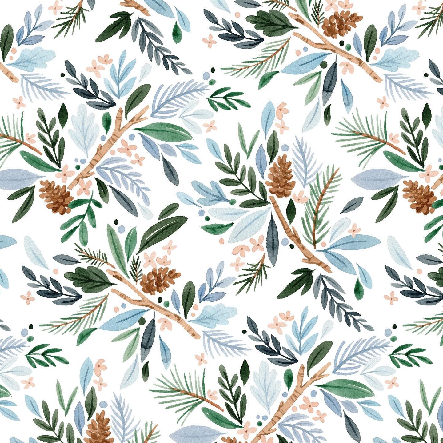 I&rsquo;m working through updating my website with some of my newer work and wanted to share some of the patterns I&rsquo;ve created over the past few years. This one is from an EchoPark winter stack. I call it Winter floral twig leafy pattern. 😜