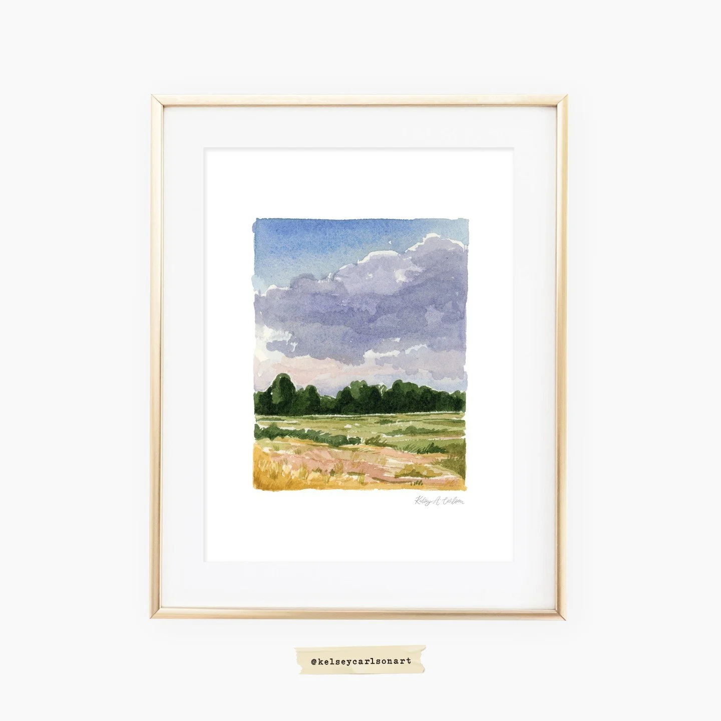 I took a picture of this little scene on an evening walk by the Provo River Delta a few weeks back &amp; knew I had to create a painting from it. I just love the all the colors- the moody purples, the deep rich green and golden yellows. It's just a g