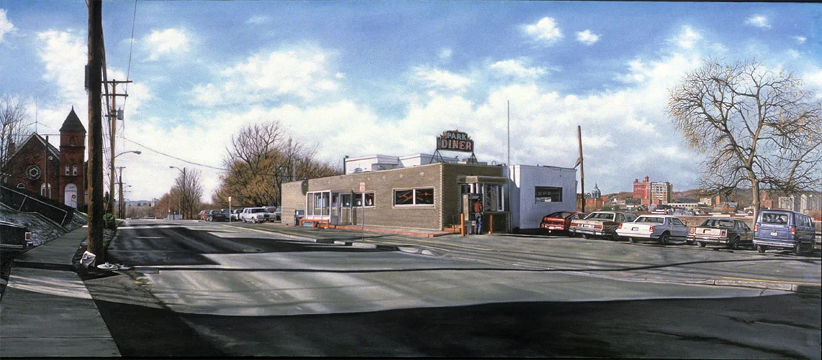 "Park Diner", 1992, oil on canvas, 36 x 84 inches