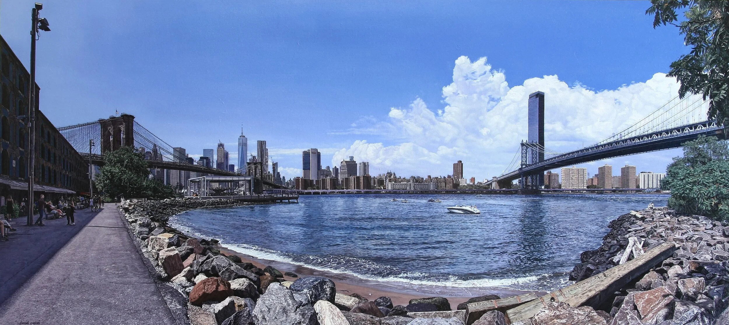 East River, Between Bridges. NY.