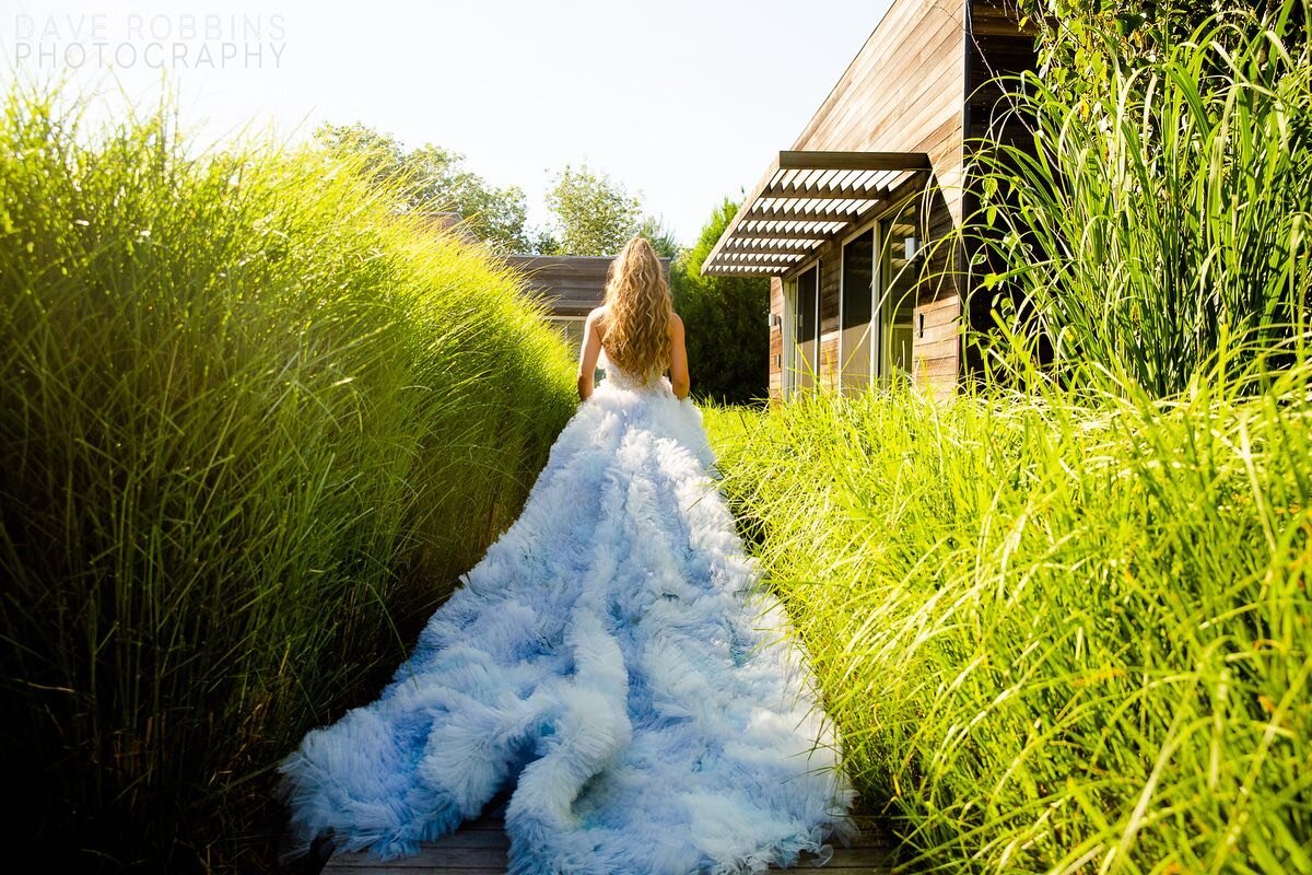 This @inesdisanto gown!!!! Photographed @shousugibanhouse and @parrishartmuseum for Ally &amp; Ryan&rsquo;s wedding extravaganza. Design by @davidbeahm. Planning by @sartorevents. More to come!