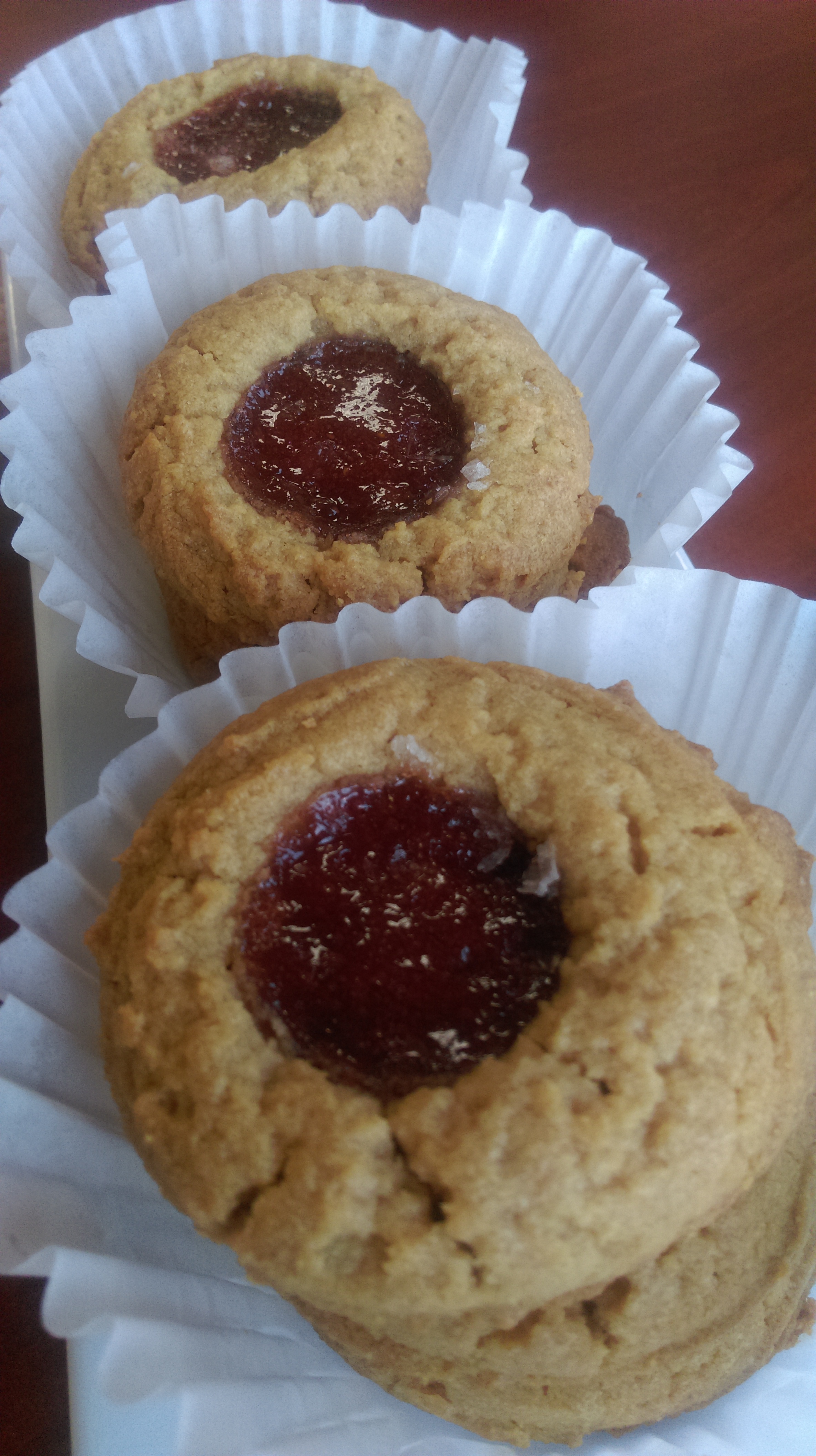 Gluten-free Peanut Butter and Jelly cookies with Maldon Sea Salt