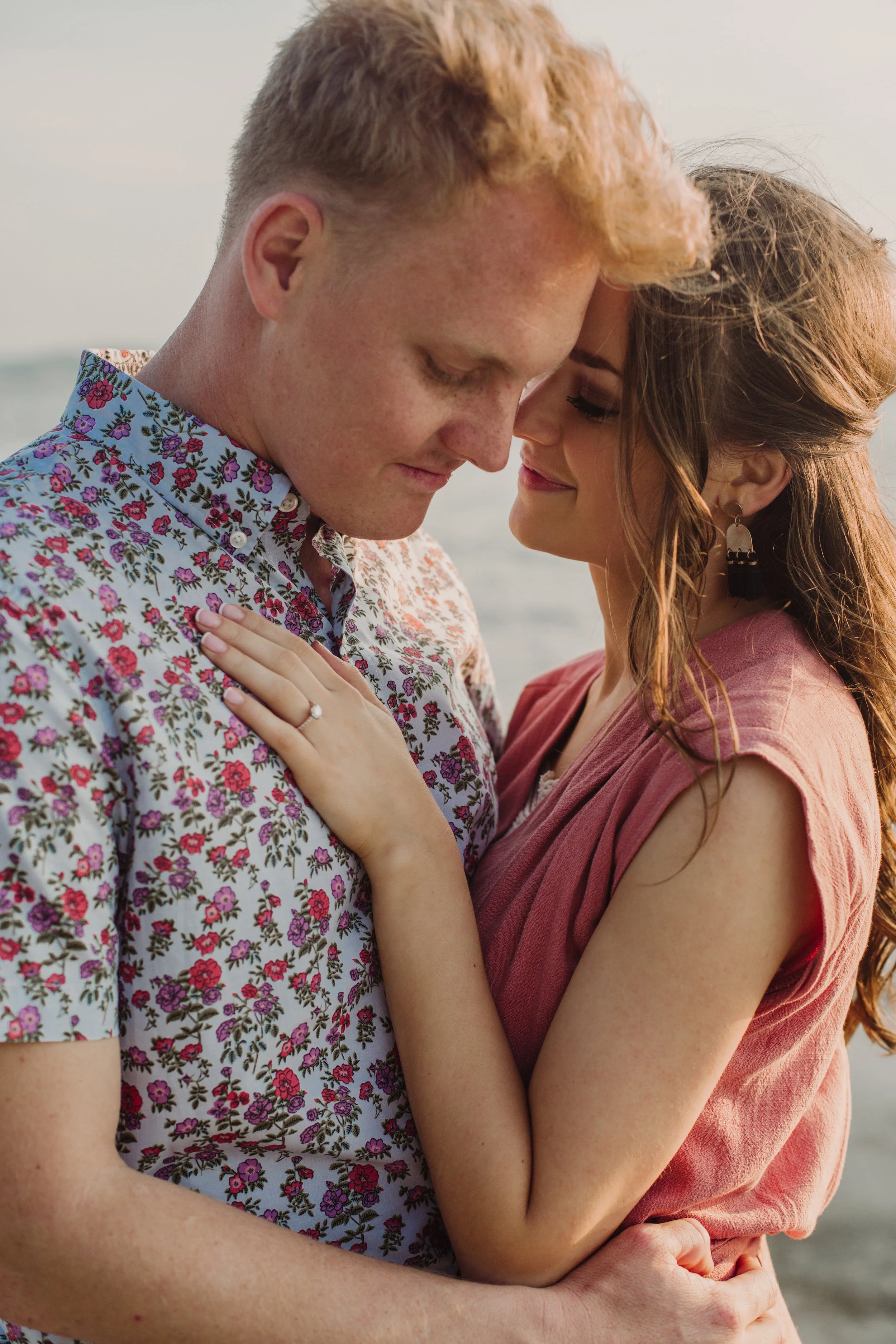 Couple in close up pose at golden hour - Long Dock Park, Beacon, NY