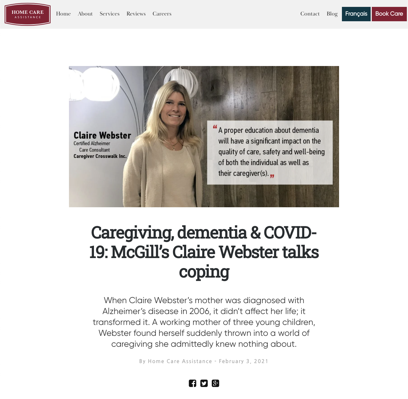 Caregiving, dementia &amp; COVID-19: McGill’s Claire Webster talks coping