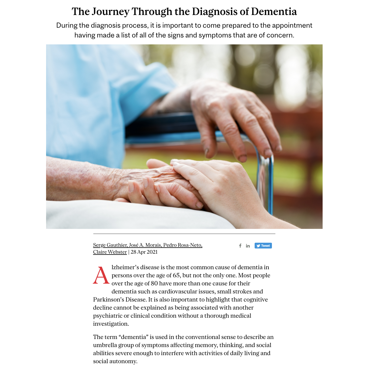 The Journey Through the Diagnosis of Dementia - McGill