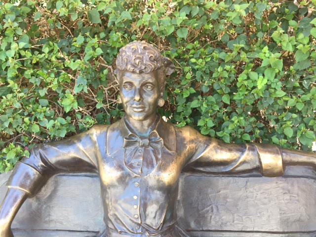 And, as I must from time to time, I check to see that the Lucy statue's foliage is properly trimmed. It is my own private civic duty.