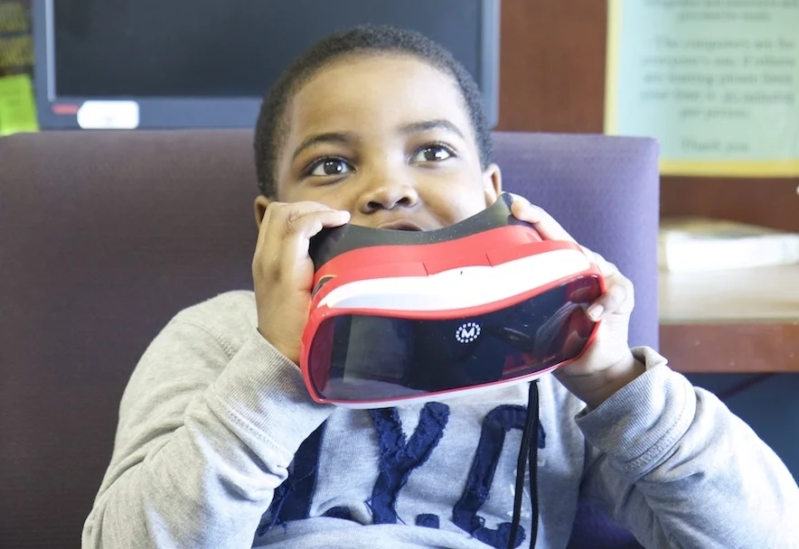 In 2016, I conducted virtual reality play sessions with pediatric patients and their families. Kids view short movies and games and then we explore early designs for their own VR game experiences. This gallery is the first of a series of a events I produced and photographed with Google Education who recently led a VR event at Maimonides Infants & Children's Hospital , Brooklyn, NY, Spring, 2016. We also held a similar event at Ronald McDonald House . Read more: Maimonides Children’s Hospital launches into space