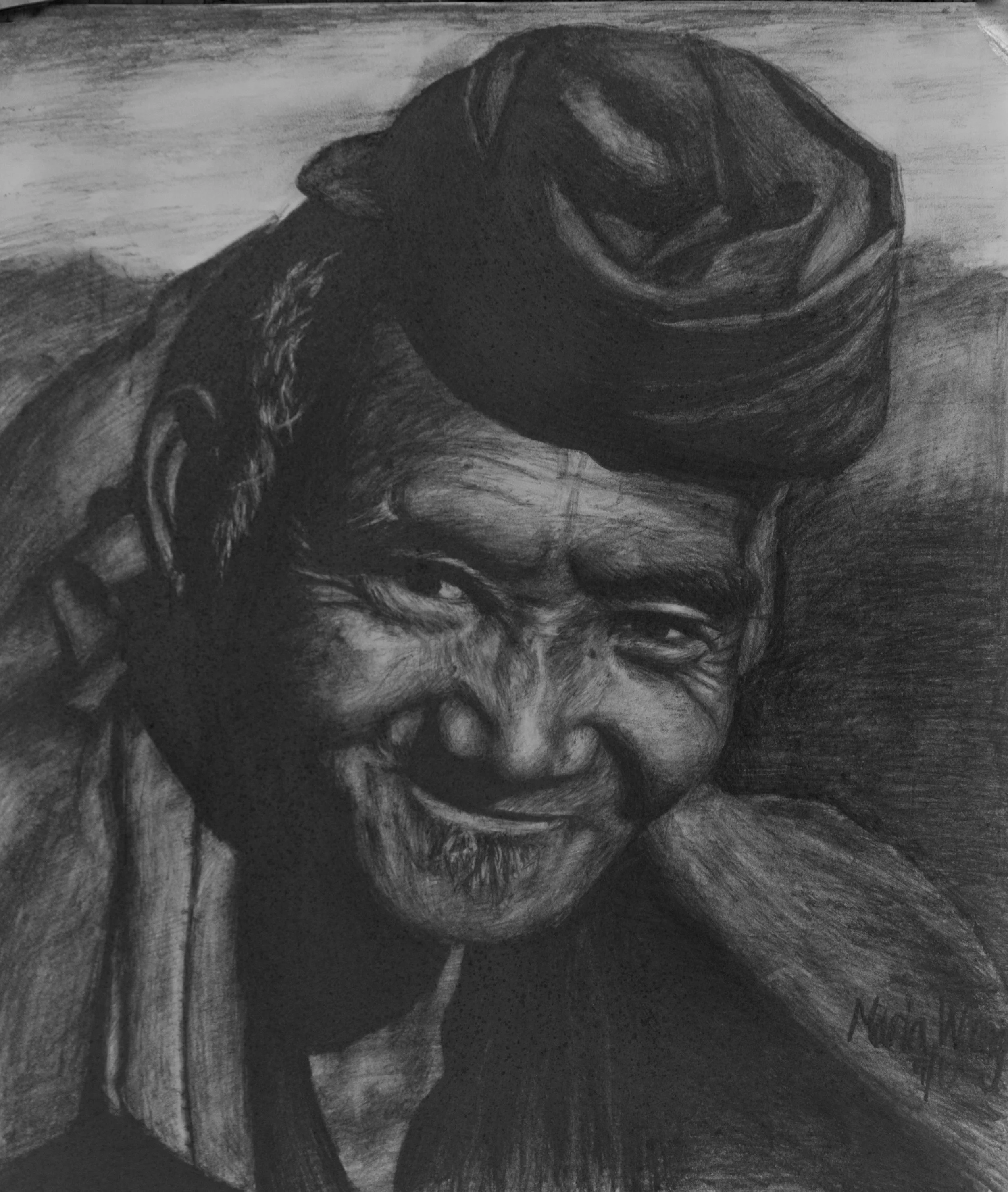 Man of the Mountains I was browsing portraits one day, and I saw this man and his smile. I wanted to capture his happiness on paper. His joy, or so I imagine, comes from his carefree life as a tribesman in China.